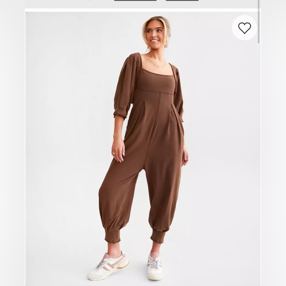 Free people brown lotta love jumpsuit NWT Xs